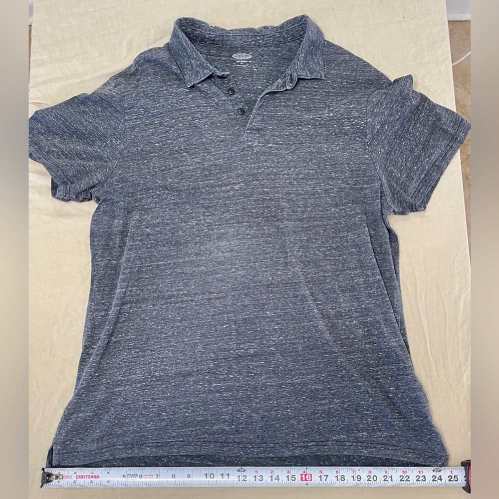 Old Navy Soft Washed Gray Men's XL Short Sleeve Polo Shirt
